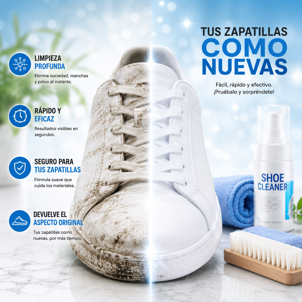 Bener CleanTech. La tecnología que devuelve la vida a tus zapatillas.